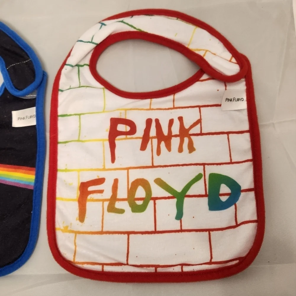 Daphyls Pink Floyd Pair of Baby Bibs One Size